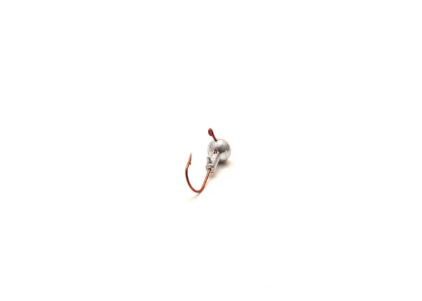Single Jighead Aberdeen Jig Hook Clean Attachment Point Isolated White — Stock Photo, Image
