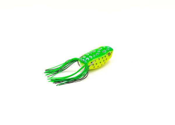 Top View Close Topwater Frog Lure Bait Isolated White Background — Stock Photo, Image