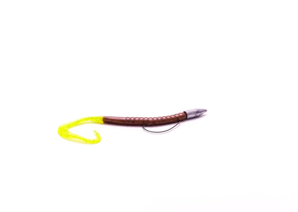 Texas Rig Fishing Terminal Tackle Plastic Worm Bullet Shape Sinker — Stock Photo, Image