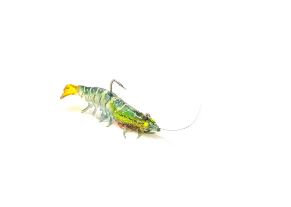 Side View Typical Artificial Shrimp Lure Lifelike Swim Bait Fishing — Stockfoto