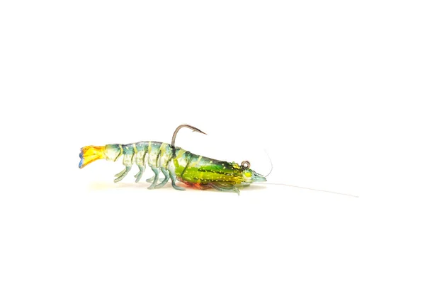 Side View Typical Artificial Shrimp Lure Lifelike Swim Bait Fishing — Stock Fotó