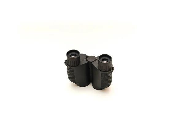 Vista Frontal Binoculares Compacto Negro Aislado Sobre Fondo Blanco —  Fotos de Stock
