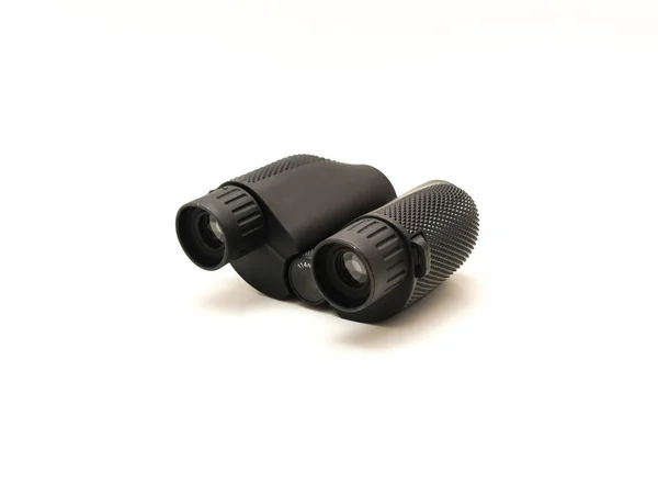 Side View Black Compact Binoculars Isolated White Background — Fotografia de Stock