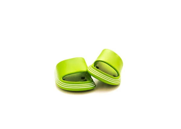 Pair Open Toe Pillow Slide Sandals Toddler Isolated White Background — Photo