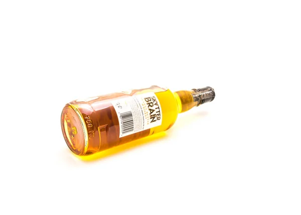Dallas Usa Apr 2022 Skatterbrain Mogyoróvaj Whiskey Üveg Vízszintes Oldalnézete — Stock Fotó