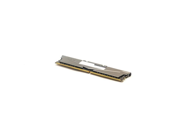 Stúdió lövés egy DDR4 asztali memória modul Ram szürke színű elszigetelt fehér — Stock Fotó