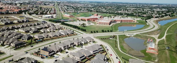Panorama Aerial View Residential Neighborhood Grassy Park Elementary School District — Stockfoto