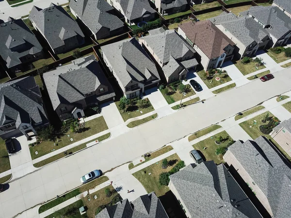 Aerial View Large Two Story Houses Small Front Yard Backyard — Stock Photo, Image