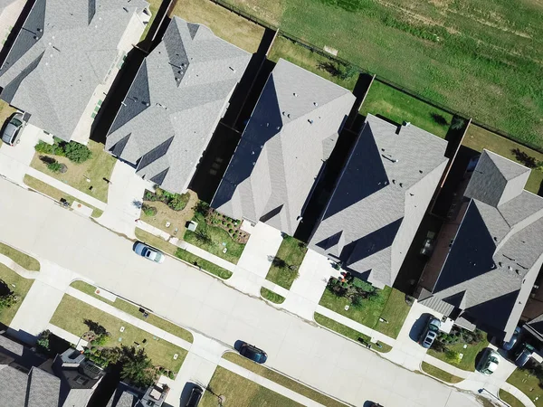 Vue Aérienne Verticale Maisons Flambant Neuves Deux Étages Avec Seul — Photo