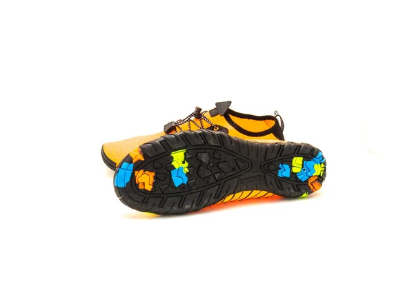 Нова Пара Водяного Взуття Гумовими Підошвами Виготовленими Матеріалу Текстури Шипів — стокове фото