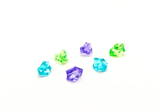 Group Assortment Light Green Blue Pink Aqua Jewels Aqua Solitaire — Stockfoto