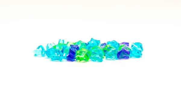 Pile Assortment Light Green Blue Pink Aqua Jewels Aqua Solitaire — Stockfoto