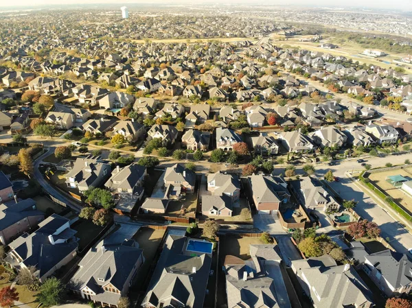 Vue Aérienne Rangée Nouveaux Développements Maisons Deux Étages Avec Château — Photo