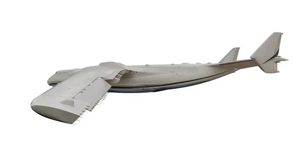 Großes Frachtflugzeug Seitenansicht Weitwinkel Aufgenommen Isoliert Auf Weißem Hintergrund — Stockfoto