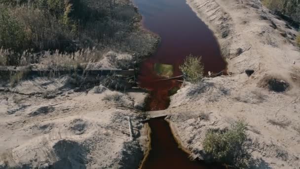 The reservoir is contaminated with toxic waste. — Stock Video
