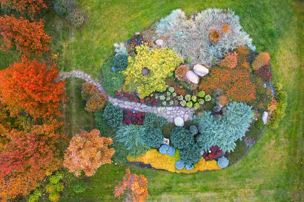 フランスの庭の秋。観賞用植物｜ランドスケープデザイン. — ストック写真