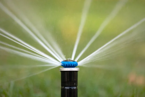 Nozzle automatic lawn watering macro close up — Stock Photo, Image