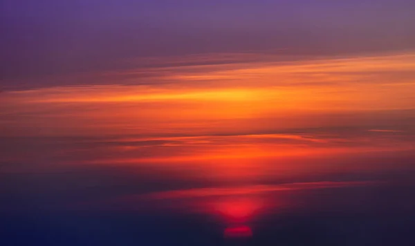 Wonderful summer landscape. Sunset. Bright orange-pink sky at dawn. — Stock Photo, Image