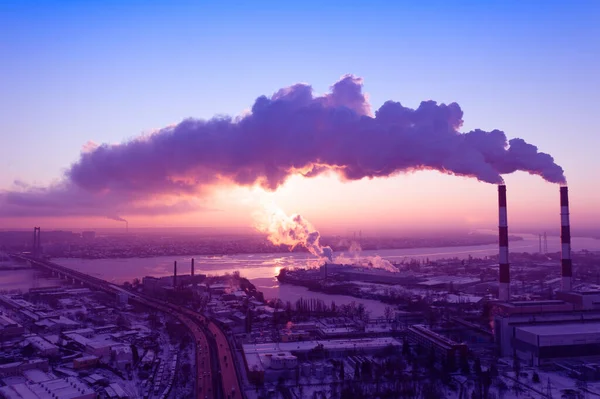 Schadelijke Emissies Atmosfeer Die Opwarming Van Aarde Veroorzaken — Stockfoto