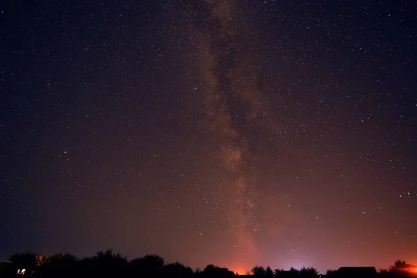 Stars in the night sky and the Milky Way galaxy. A wonderful night landscape.