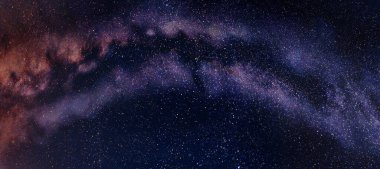 Stars in the night sky and the Milky Way galaxy. A wonderful night landscape.