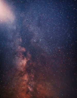 Stars in the night sky and the Milky Way galaxy. A wonderful night landscape.