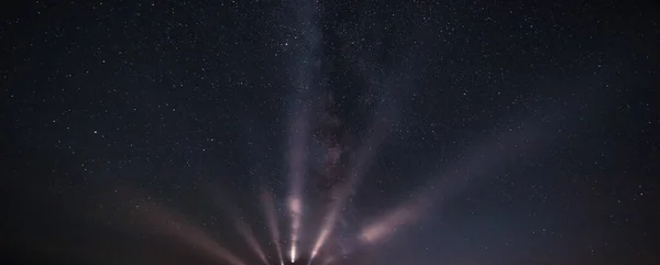 Stars Night Sky Milky Way Galaxy Wonderful Night Landscape — 스톡 사진