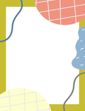 Çerçeveli elementler ve soyut şekiller. Japon sanat tarzı. Kartpostal veya broşür, kapak tasarımı, hikayeler, sosyal medya, uygulama tasarımı.