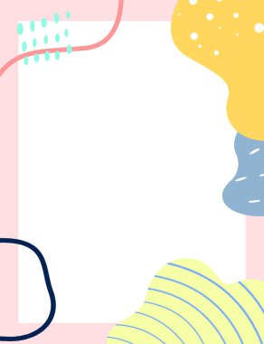 Çerçeveli elementler ve soyut şekiller. Japon sanat tarzı. Kartpostal veya broşür, kapak tasarımı, hikayeler, sosyal medya, uygulama tasarımı.