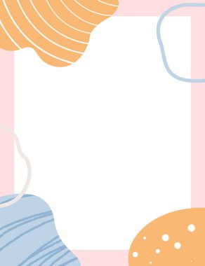 Çerçeveli elementler ve soyut şekiller. Japon sanat tarzı. Kartpostal veya broşür, kapak tasarımı, hikayeler, sosyal medya, uygulama tasarımı.