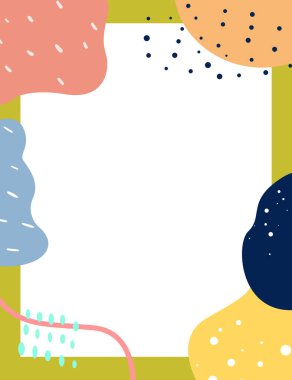 Çerçeveli elementler ve soyut şekiller. Japon sanat tarzı. Kartpostal veya broşür, kapak tasarımı, hikayeler, sosyal medya, uygulama tasarımı.