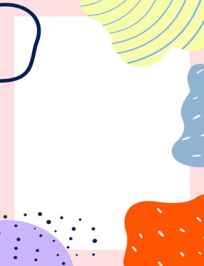 Çerçeveli elementler ve soyut şekiller. Japon sanat tarzı. Kartpostal veya broşür, kapak tasarımı, hikayeler, sosyal medya, uygulama tasarımı.