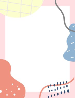 Çerçeveli elementler ve soyut şekiller. Japon sanat tarzı. Kartpostal veya broşür, kapak tasarımı, hikayeler, sosyal medya, uygulama tasarımı.