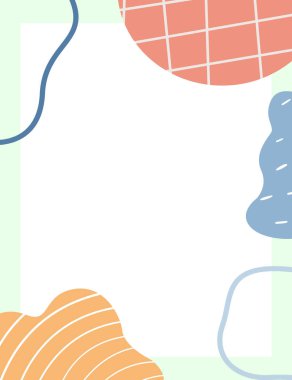 Çerçeveli elementler ve soyut şekiller. Japon sanat tarzı. Kartpostal veya broşür, kapak tasarımı, hikayeler, sosyal medya, uygulama tasarımı.