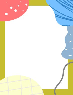 Çerçeveli elementler ve soyut şekiller. Japon sanat tarzı. Kartpostal veya broşür, kapak tasarımı, hikayeler, sosyal medya, uygulama tasarımı.