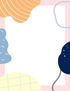 Çerçeveli elementler ve soyut şekiller. Japon sanat tarzı. Kartpostal veya broşür, kapak tasarımı, hikayeler, sosyal medya, uygulama tasarımı.