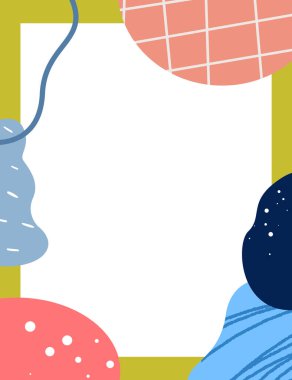 Çerçeveli elementler ve soyut şekiller. Japon sanat tarzı. Kartpostal veya broşür, kapak tasarımı, hikayeler, sosyal medya, uygulama tasarımı.