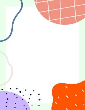 Çerçeveli elementler ve soyut şekiller. Japon sanat tarzı. Kartpostal veya broşür, kapak tasarımı, hikayeler, sosyal medya, uygulama tasarımı.