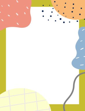 Çerçeveli elementler ve soyut şekiller. Japon sanat tarzı. Kartpostal veya broşür, kapak tasarımı, hikayeler, sosyal medya, uygulama tasarımı.