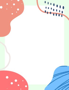 Çerçeveli elementler ve soyut şekiller. Japon sanat tarzı. Kartpostal veya broşür, kapak tasarımı, hikayeler, sosyal medya, uygulama tasarımı.