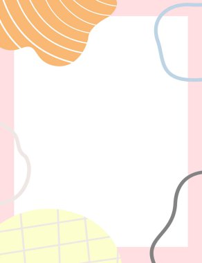 Çerçeveli elementler ve soyut şekiller. Japon sanat tarzı. Kartpostal veya broşür, kapak tasarımı, hikayeler, sosyal medya, uygulama tasarımı.