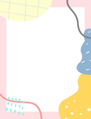 Çerçeveli elementler ve soyut şekiller. Japon sanat tarzı. Kartpostal veya broşür, kapak tasarımı, hikayeler, sosyal medya, uygulama tasarımı.