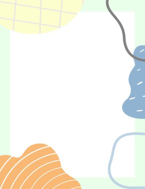 Çerçeveli elementler ve soyut şekiller. Japon sanat tarzı. Kartpostal veya broşür, kapak tasarımı, hikayeler, sosyal medya, uygulama tasarımı.