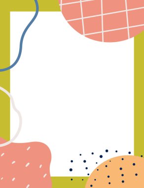 Çerçeveli elementler ve soyut şekiller. Japon sanat tarzı. Kartpostal veya broşür, kapak tasarımı, hikayeler, sosyal medya, uygulama tasarımı.