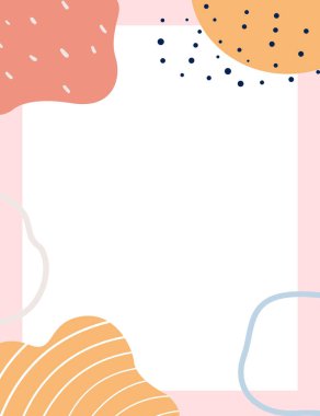 Çerçeveli elementler ve soyut şekiller. Japon sanat tarzı. Kartpostal veya broşür, kapak tasarımı, hikayeler, sosyal medya, uygulama tasarımı.