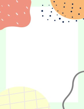 Çerçeveli elementler ve soyut şekiller. Japon sanat tarzı. Kartpostal veya broşür, kapak tasarımı, hikayeler, sosyal medya, uygulama tasarımı.