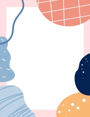 Çerçeveli elementler ve soyut şekiller. Japon sanat tarzı. Kartpostal veya broşür, kapak tasarımı, hikayeler, sosyal medya, uygulama tasarımı.