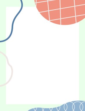 Çerçeveli elementler ve soyut şekiller. Japon sanat tarzı. Kartpostal veya broşür, kapak tasarımı, hikayeler, sosyal medya, uygulama tasarımı.