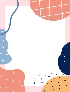 Çerçeveli elementler ve soyut şekiller. Japon sanat tarzı. Kartpostal veya broşür, kapak tasarımı, hikayeler, sosyal medya, uygulama tasarımı.