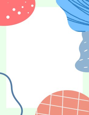 Çerçeveli elementler ve soyut şekiller. Japon sanat tarzı. Kartpostal veya broşür, kapak tasarımı, hikayeler, sosyal medya, uygulama tasarımı.